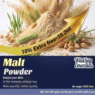 WildSap Emeralds Diastatic Malt Powder for Baking Bread Pizza 2.2 lbs