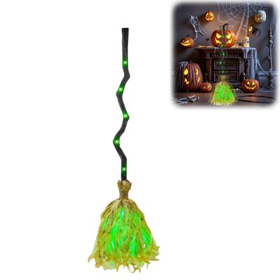 Halloween Magics Broom, Dancing Witch Broom, 35" Animated Light up Moving Broomstick with Spooky Sounds for Indoor & Outdoor Porch Halloween Party Decorations (Black)