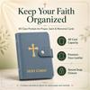 Prayer Card Holder Holy Book Catholic Athletes Leather Laminated Organizer Bible Carrying Case for Women with 40 Sleeves Wallet Pocket Men Album Funeral Saint Religious Faux Devotional view 2