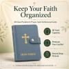 Prayer Card Holder Holy Book Catholic Athletes Leather Laminated Organizer Bible Carrying Case for Women with 40 Sleeves Wallet Pocket Men Album Funeral Saint Religious Faux Devotional view 2