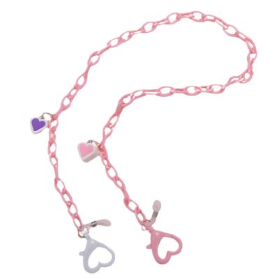 Face Cover Chain for Kids and Adults, Acrylic and Clay Mouth Cover Lanyard, Eyeglass Holder Strap, Lightweight Neck Hanger for School and Travel, 21.65 in Length, Includes Secure Clips