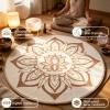 THYXGS 120cm/160cm Lotus Round Meditation Mat, 47.2"/63" Indoor Living Room Decor Rug, Portable Seat Cushion, Shock-Absorbing and Noise-reducing, for Meditation, Game A 120cm view 2