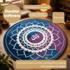THYXGS 120cm/160cm Lotus Round Meditation Mat, 47.2"/63" Indoor Living Room Decor Rug, Portable Seat Cushion, Shock-Absorbing and Noise-reducing, for Meditation, Game A 120cm view 3