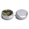 Cats Playing Mahjong Small Pill Case Portable Mini Travel Pill Container Compact Daily Storage Boxes 3 Compartments Suitable Wallets Pockets Handbags Vitamins Supplements view 3
