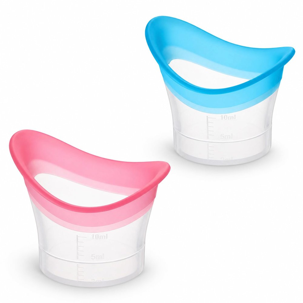 Bruislard 2 Pcs Eye Wash Cup Reusable Silicone Eyes Cleaning Cup Portable Eye Cleaner Tool for Rinsing Eyes, 10ml
