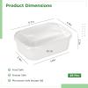 Chewtoyo 25 Pcs Kraft Paper Bowls with Clear Lids, 22 oz Disposable Food Containers, White Rectangular Treat Bowls for Soup, Snacks, Sushi, Hot and Cold Takeout, Microwave Safe view 2