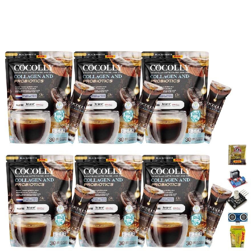 18 in 1 Arabica 300 grams (30 Sachets) CocollyCoffee Coffee Mix Healthy Roasted Snack Delicious Mellow Intense Set 6 By Beautygoodshop [Get Free For You Beauty Gifts]