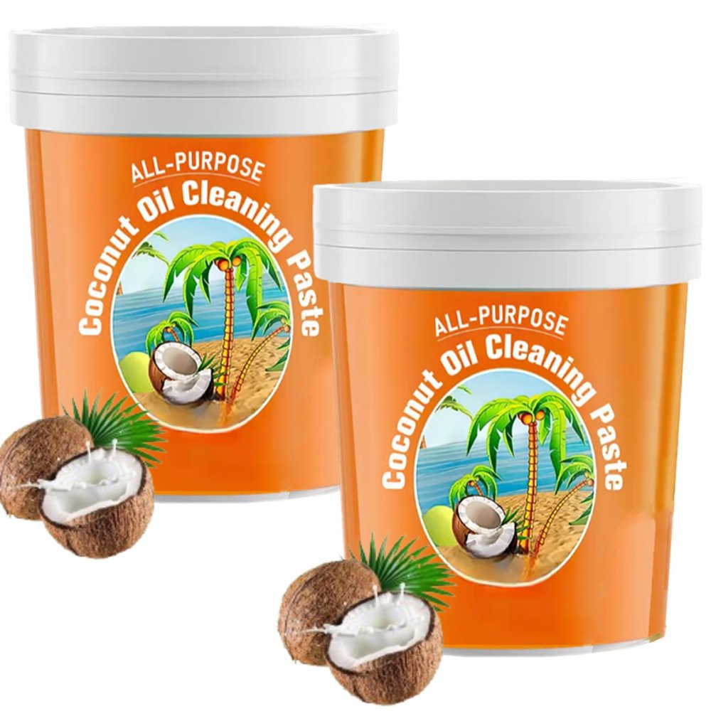 All Purpose Coconut Oil Cleaning Paste,Multi-Purpose Coconut Oil Cleaning & Polishing Paste,Heavy Kitchen Duty Degreaser,for Kitchen Oven & Stove Top