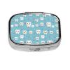 Fuzquwu Healthy White Teeth Print Pill Box with Mirror,Portable Pill Case for Vitamins Supplements Medication Storage view 1