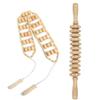 LUMINFLY Massage Tool Wood Manual, 2 Pcs Back Massager Roller Rope, Massage Roller Stick, Wooden Handheld Body Massage Tool for Neck, Shoulders, Arms, Abdomen, Back, Waist, Thighs and Calves view 1