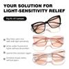 Murddoa Rose Tinted Cat Eye Fluorescent-41 Migraine Glasses for Light Sensitivity and Photophobia,Indoor/Outdoor LED Eyewear (25% Tinted,Pink Frame) view 2