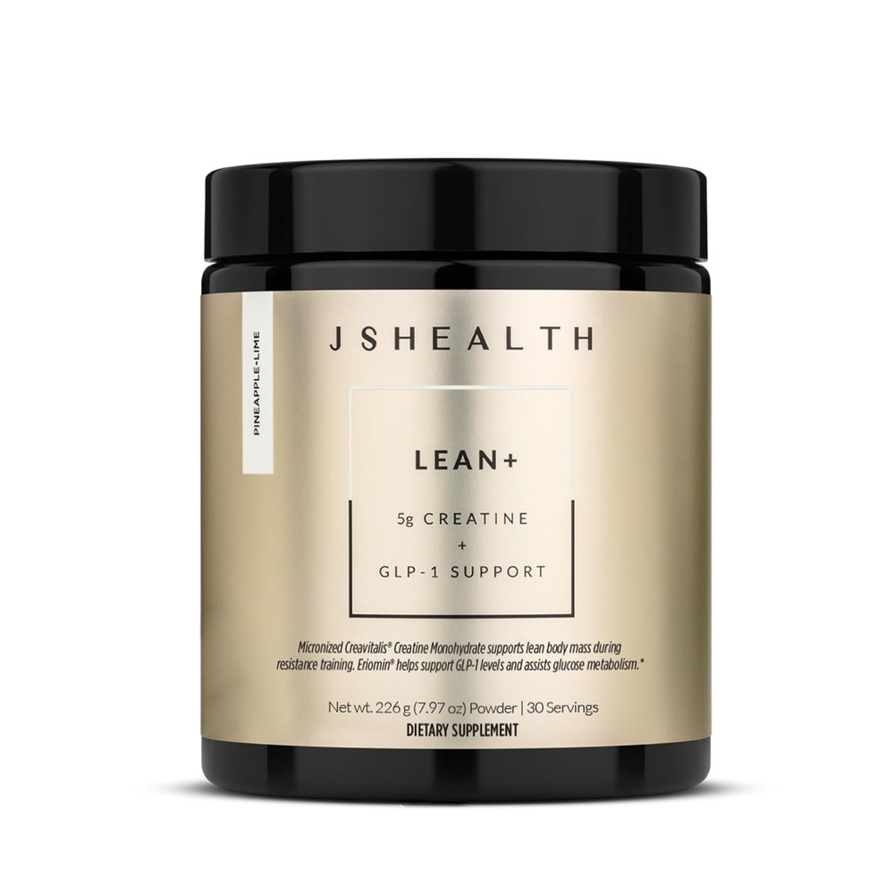 JSHealth Lean+ Creatine Monohydrate Powder for Women - 5g Micronized Creatine with Eriomin Citrus Bioflavonoid for Metabolic Wellness Support - Probiotics - Pineapple-Lime Flavor (30 Servings)