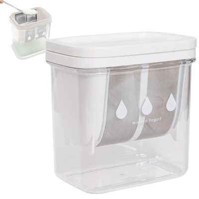 Ginwrek Yogurt Starter Yogurt Strainer Fine Mesh Maker for Refrigerated Filtration Clear Filter Detachable Containers with Lids for Juice