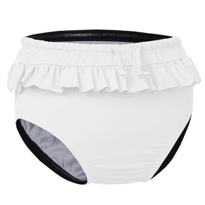 EEOST Youth Special Needs Reusable Swim Diapers Leakproof Incontinence Swimwear Waterproof Cloth Diaper Cover for Girls(White,8-10 Years)