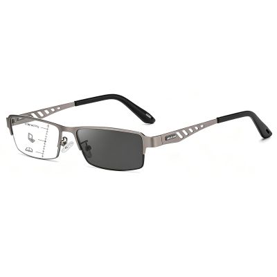 Progressive multifocal tinted reading glasses (Grey, 2.0x)