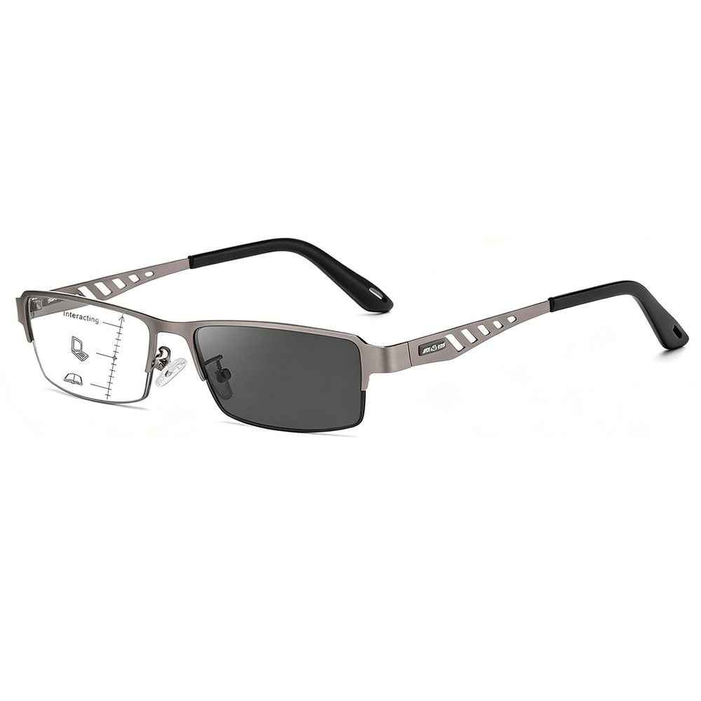 Progressive multifocal tinted reading glasses (Grey, 2.0x)