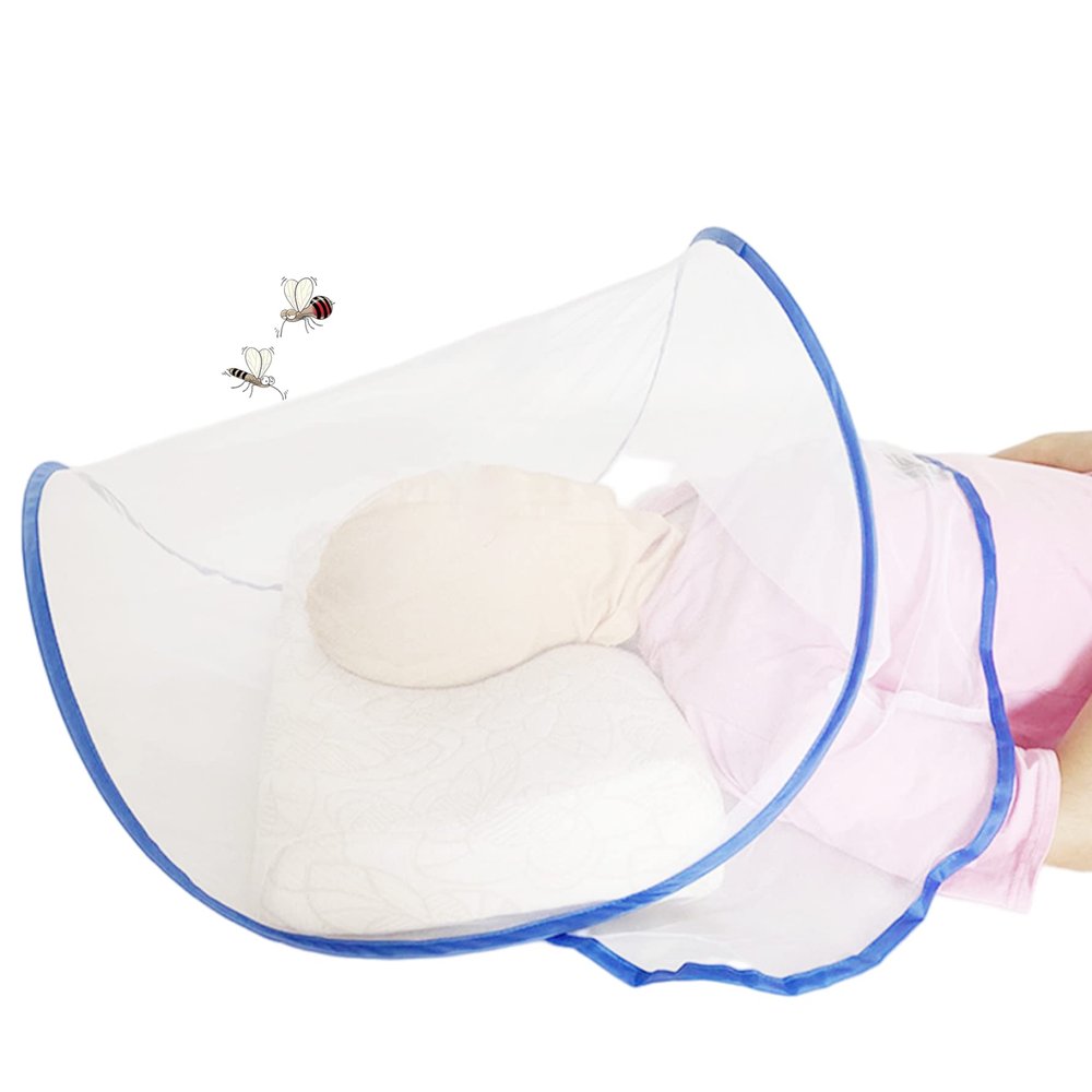 Portable Mosquito Head Net Mini Foldable Mosquito Net Pop-Up Travel for Bed..