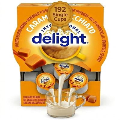 Coffee Creamer Single Caramel Macchiato, Creamer Singles, (Caramel Macchiato) 192 Creamer Singles Included Great for Offices, Restaurants, Coffee, Bar, Gift and Homes.