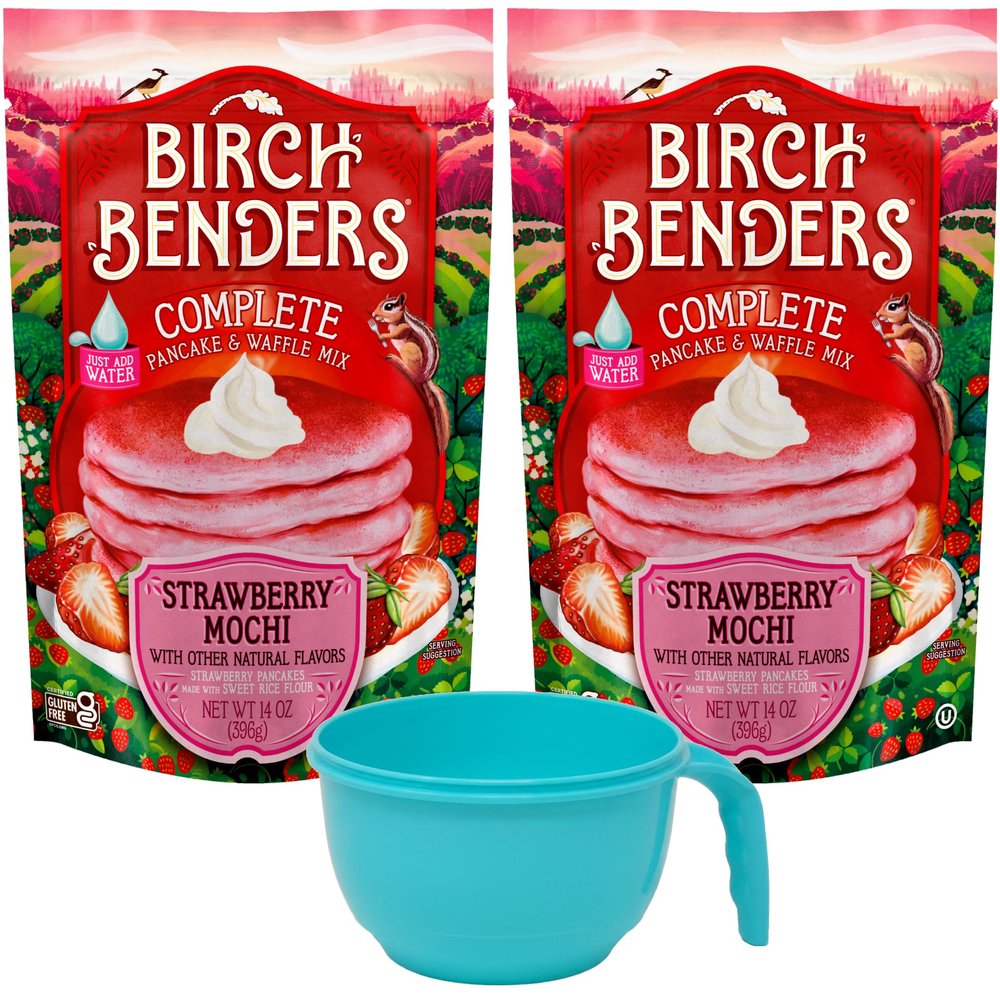 Birch Benders Strawberry Mochi Complete Pancake & Waffle Mix (Pack of 2)