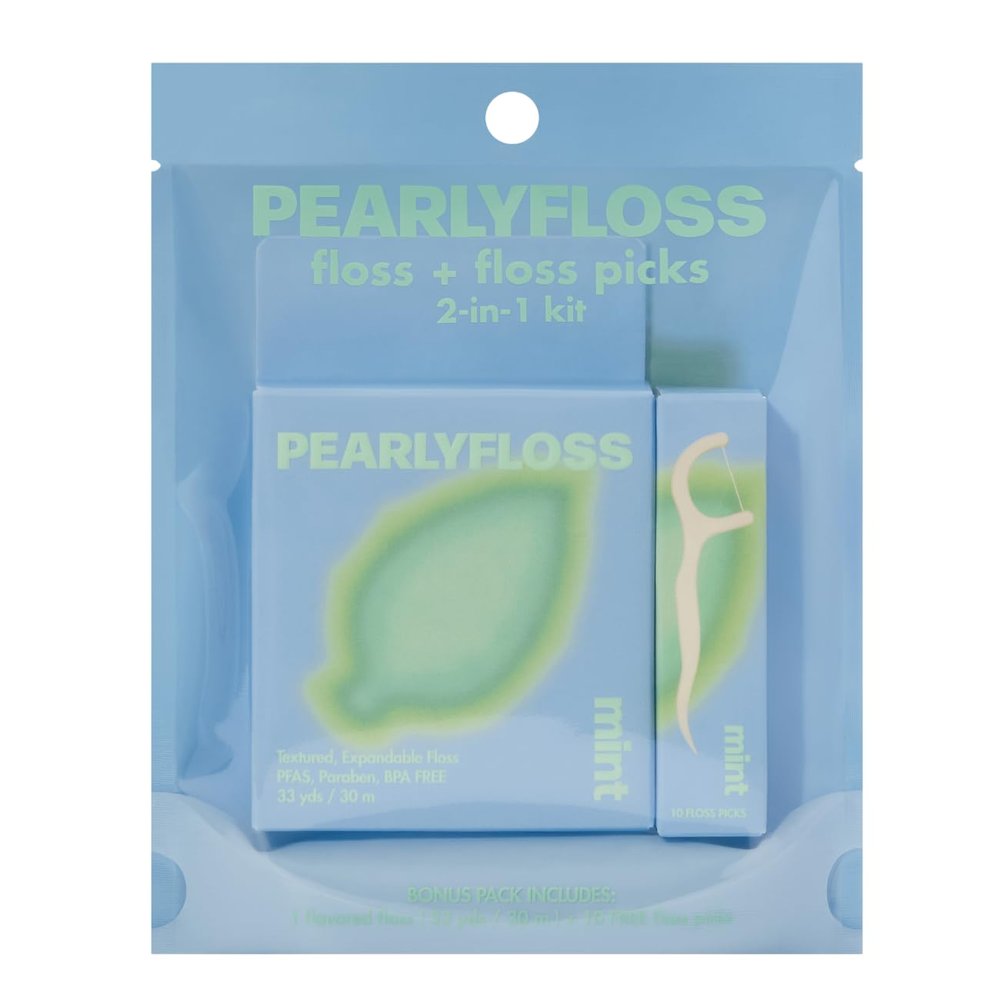 Pearlyfloss Mint Floss & Pick Kit
