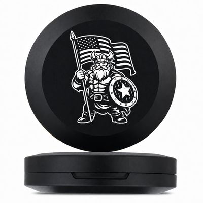 Viking Patriot Metal Can for Zyn Slim Aluminum Pouch Container & Snus Can | Odor-Proof Holder for Zyn with Airtight Seal | EDC Pocket Tin | Zyn Gifts for Men