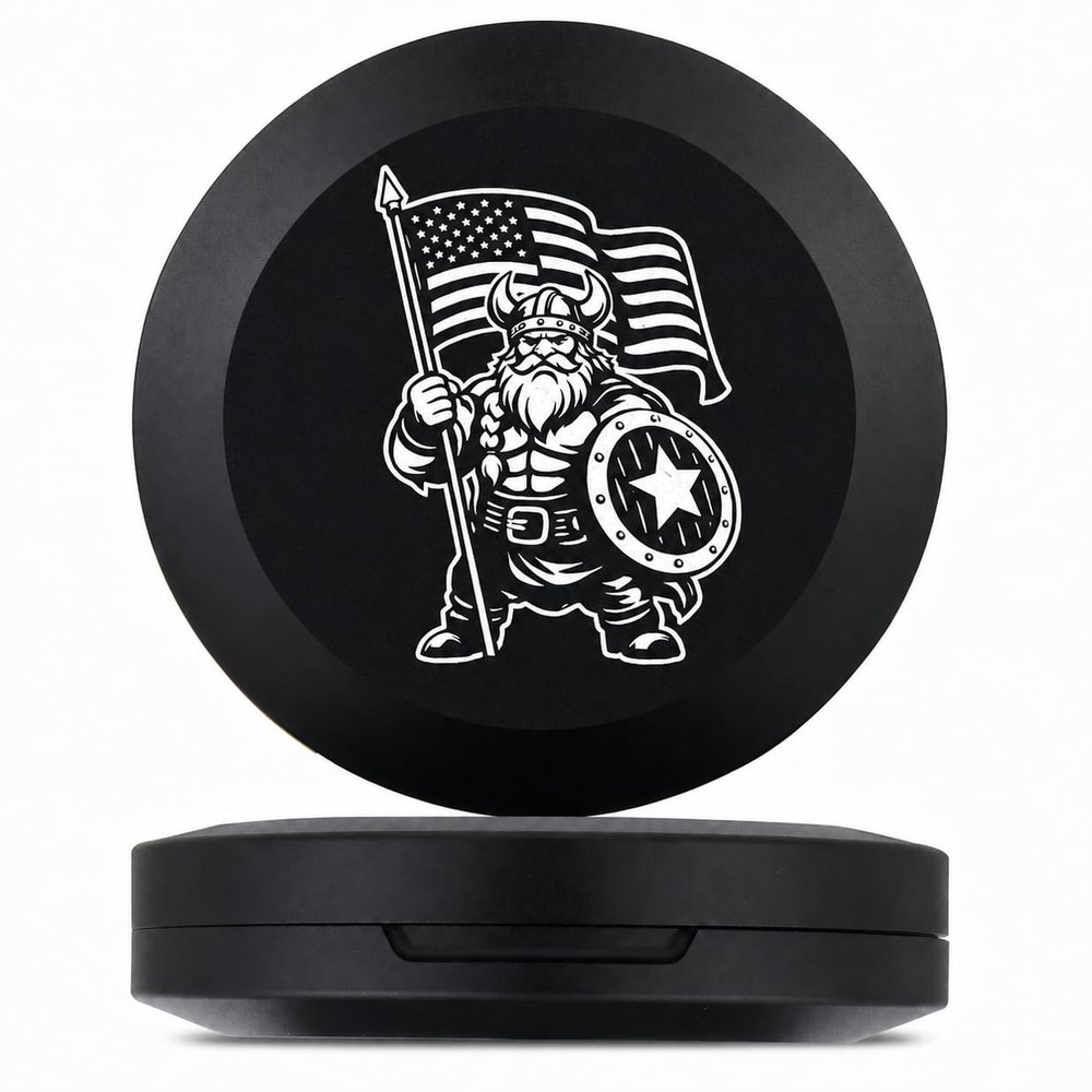 Viking Patriot Metal Can for Zyn Slim Aluminum Pouch Container & Snus Can | Odor-Proof Holder for Zyn with Airtight Seal | EDC Pocket Tin | Zyn Gifts for Men