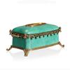 NYTFHMS Tissue Box Cover Nordic Ceramics with Copper Decoration Household Paper Box Living Room Coffee Table Restaurant Fashion Tissue view 1