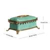 NYTFHMS Tissue Box Cover Nordic Ceramics with Copper Decoration Household Paper Box Living Room Coffee Table Restaurant Fashion Tissue view 2
