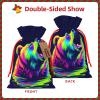 Nuzjahu Howling Bear For Christmas Drawstring Gift Bags, 8.3"x11.8" Holiday Gift Wrapping Bag For Xmas Holiday Present Wrapping & Festival Party Supplies view 3