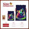 Nuzjahu Howling Bear For Christmas Drawstring Gift Bags, 8.3"x11.8" Holiday Gift Wrapping Bag For Xmas Holiday Present Wrapping & Festival Party Supplies view 4