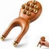 Wooden TMJ Massage Tool with Brass Beads - Scarab Acupressure Jaw Massager for TMJ Relief, Facial Tension, Neck Pain & Pressure Point Therapy view 1