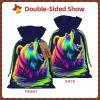 Nuzjahu Howling Bear For Christmas Drawstring Gift Bags, 8.3"x11.8" Holiday Gift Wrapping Bag For Xmas Holiday Present Wrapping & Festival Party Supplies view 3
