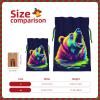Nuzjahu Howling Bear For Christmas Drawstring Gift Bags, 8.3"x11.8" Holiday Gift Wrapping Bag For Xmas Holiday Present Wrapping & Festival Party Supplies view 4