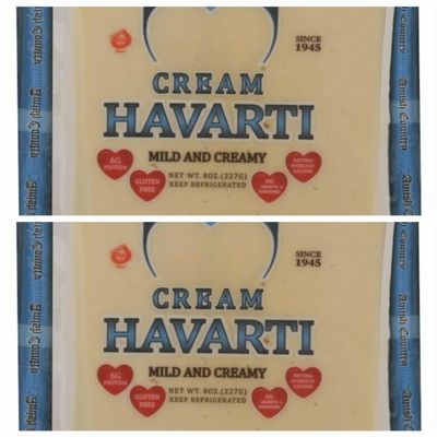 Amish Cream Havarti Cheese, Traditional Amish Style Havarti Cheese with Rich Creamy Texture, Semi Soft Cheese for Cheese Boards, Sandwiches, Melting, Snacking, Entertaining, Family Meals and Gourmet Recipe Preparation, Pack of 2, 8 OZ Each TOTAL NE