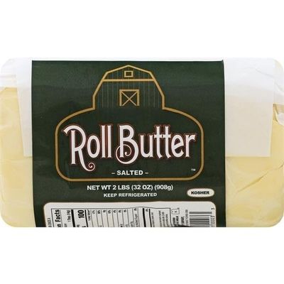 Amish Salted Butter Roll, Traditional Amish Style Salted Butter, Creamy Churned Butter for Cooking, Baking, Spreading, Sauteing, Family Meals, Holiday Recipes and Everyday Kitchen Use, 32 OZ Butter Roll TOTAL NET WT [ 32 OZ , 2 LB ]