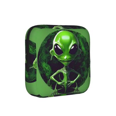 Green Alien Print Multifunctional Storage Bag Pad Bag Skin-Friendly Period Pouch Reusable Tampon Bag for Female