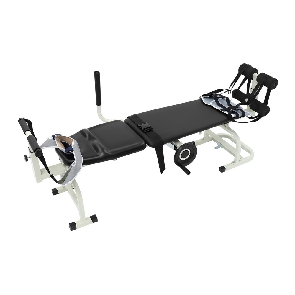 Decompression Table, Spinal Decompression Machine with Base & Safety Belt Decompression Back Stretcher Traction Table Adjustable Decompression & Stretch Table for Tension Relief