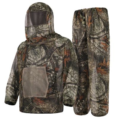 GAANBODI Mosquito Suits, Ultra-fine Mesh Mosquito Net Bug Pants & Jacket Hood Sets for Men Women for Outdoor Fishing, Hiking, Camping and Gardening 02-Beige Small