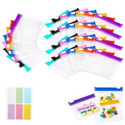Self Sealing Zipper Medicine Bags, Clear Pill Storage, Reusable Pouches Mini Ziplock Bags, Small Silicone Pouch Case for Travel, Portable Containers Pockets, Stay Organized Anywhere(35pcs)