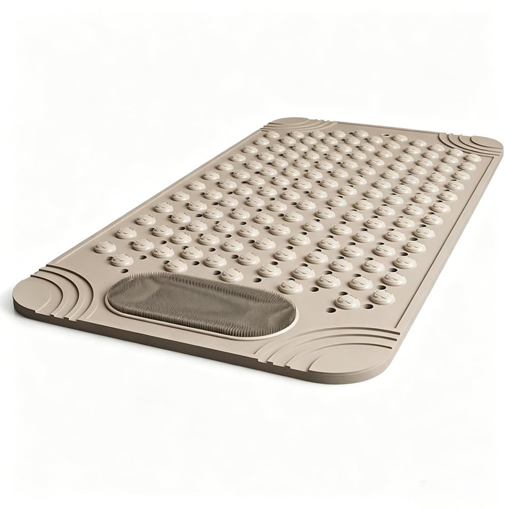 Soft Bath Tub and Shower Mats with Strong Suction Cups Non Skid Mats,Easy to Clean,Bathroom Mats Ideal for Elderly and Children,Soft on Feet (Coffee,19.7 * 31.5in)