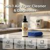 2-in-1 Air Fryer Cleaner and Degreaser Spray, Instantly Dissolves Baked-On Grease, Safe for Non-stick Coatings No Scratching, For Air Fryer Baskets, Racks, And Trays (2PCS) view 2
