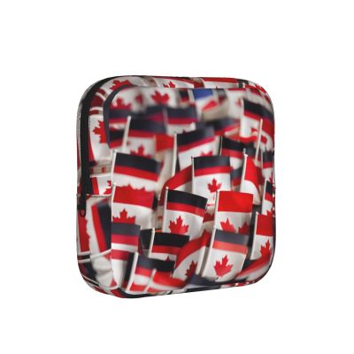 Small Canadian Flags Print Multifunctional Storage Bag Pad Bag Skin-Friendly Period Pouch Reusable Tampon Bag for Female