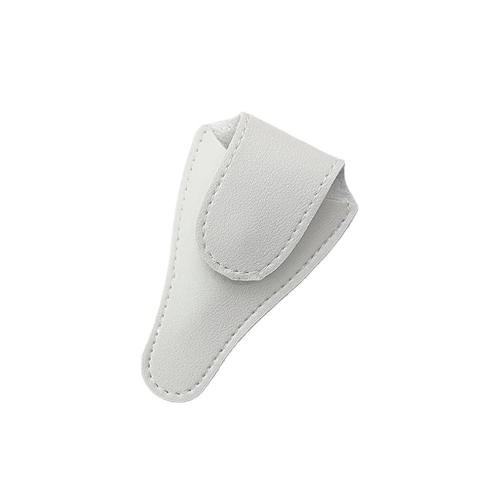 20pcs V Shape PU Leather Dead Skin Scissors Protective CoverProtection Bag Nail Trim Cover Case Manicure Pedicure Tools(White)