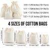 Custom Cotton Muslin Drawstring Bags, Personalized Reusable Gift Linen Pouches for Wedding, Birthday, Party Favor, Baby Shower, Jewelry, Soap, Candy, Small Business Packaging (8x12 Inch, 10 Pcs) view 2