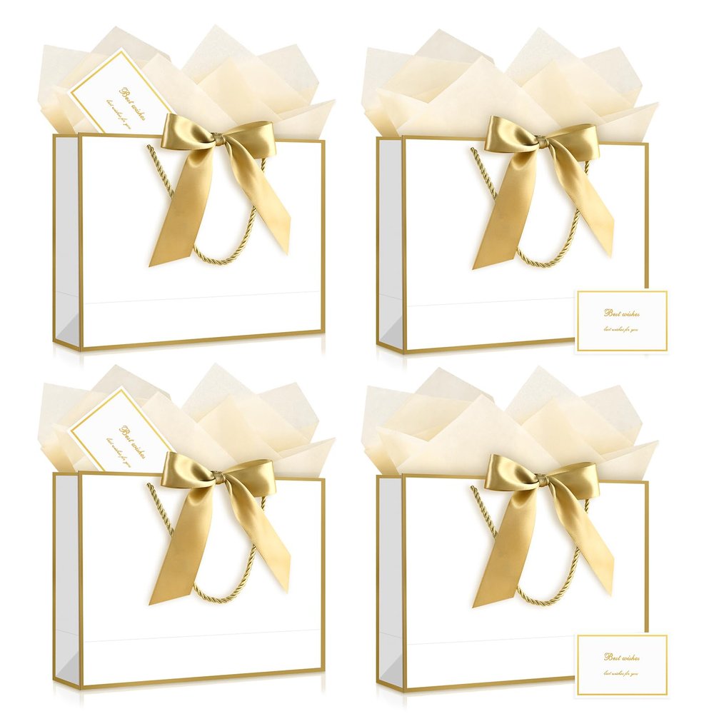 JMANNI Gift Bags with Handles, 13" Medium Gift Bags with Tissue Paper