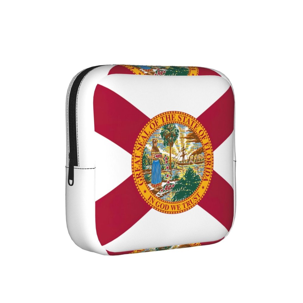 Florida Flag Print Multifunctional Storage Bag Pad Bag Skin-Friendly Period Pouch Reusable Tampon Bag for Female