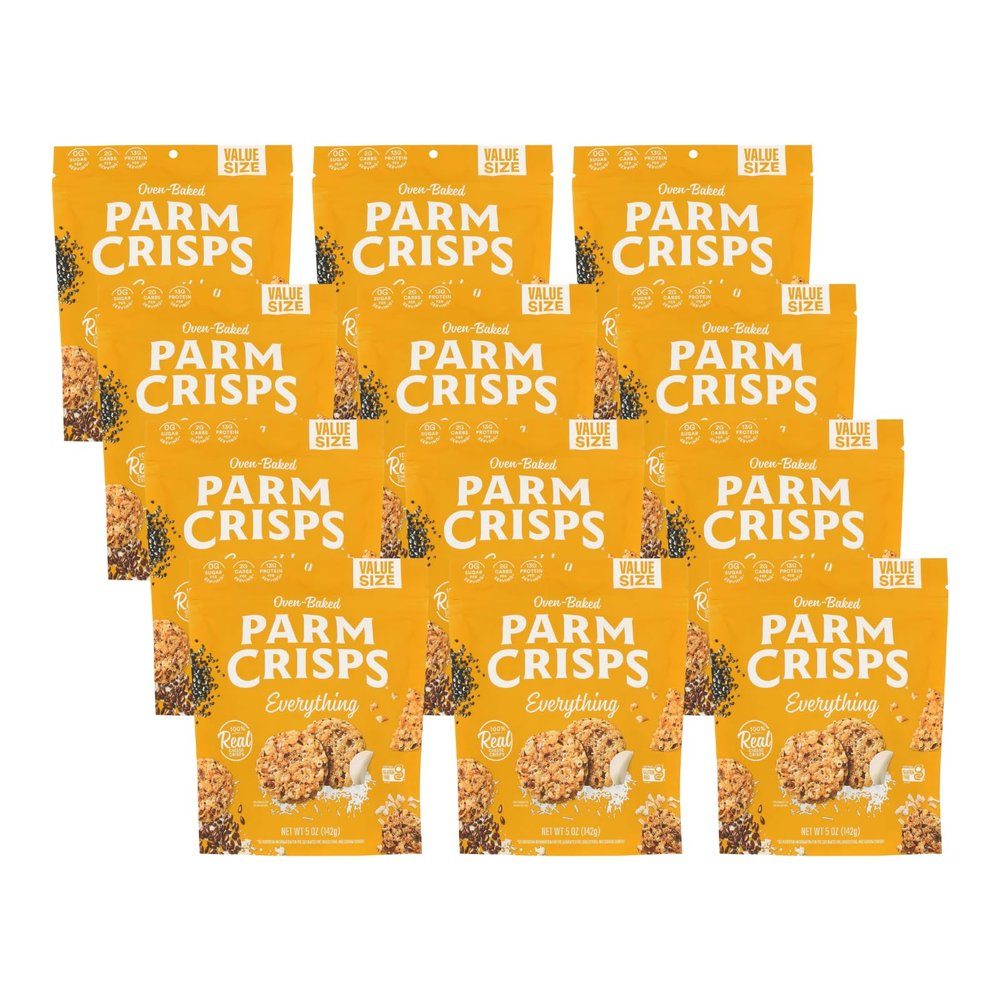 Parm Crisps Everything Cheese Crisps, 5oz Bag (Pack of 12)