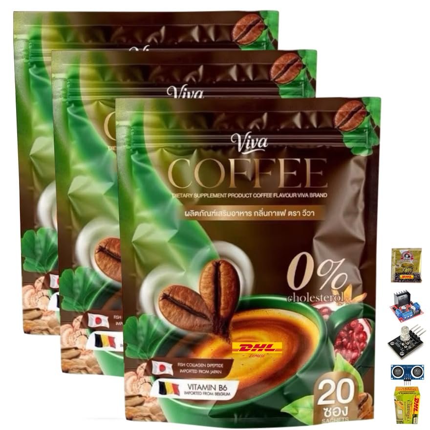 14 in 1 Arabica 200 grams (20 Sachets) VivaCoffeeMix Mix Healthy Roasted Snack Delicious Mellow Intense (of 3) By Beautygoodshop [Get Free For You Beauty Gifts]