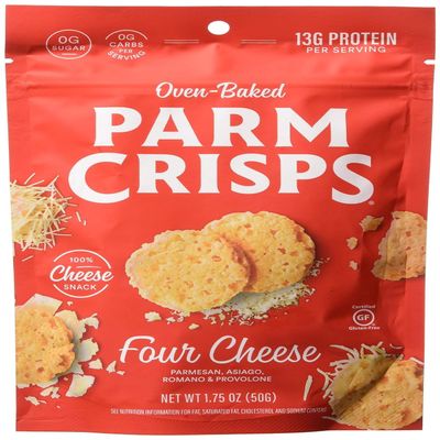 Parm Crisps Four Cheese Cheese Crisps, 1.75oz Bag (Pack of 12)