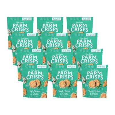 Parm Crisps Sour Cream & Onion Cheese Crisps, 5oz Bag (Pack of 12)